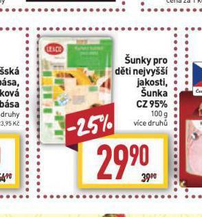 Billa Šunky pro děti nabídka