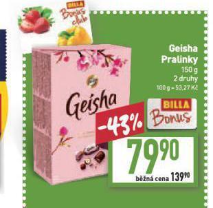 Billa Geisha pralinky nabídka