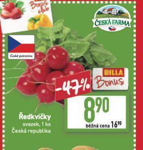 Billa Ředkvičky nabídka