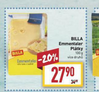 Billa Emmentaler sýr nabídka