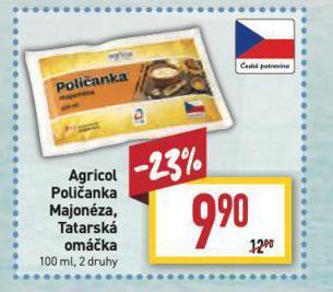 Billa Agricol poličanka majonéza nabídka