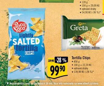 Albert Tortilla chips nabídka