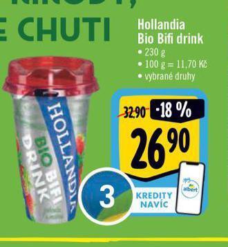 Albert Hollandia bio bifi drink nabídka