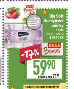 Billa Big soft kuchyňské utěrky nabídka