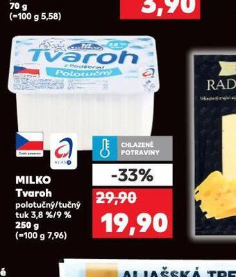 Kaufland Milko tvaroh nabídka