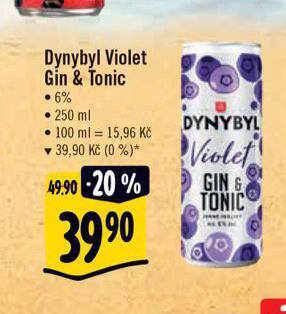 Albert Dynybyl violet gin & tonic nabídka