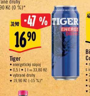 Albert Tiger energy drink nabídka