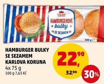 Penny Market HAMBURGER BULKY SE SEZAMEM KARLOVA KORUNA nabídka