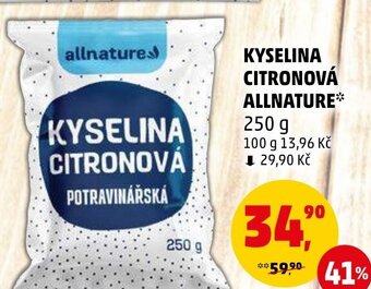 Penny Market KYSELINA CITRONOVÁ ALLNATURE* nabídka