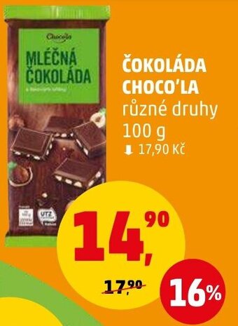 Penny Market ČOKOLÁDA CHOCO'LA nabídka
