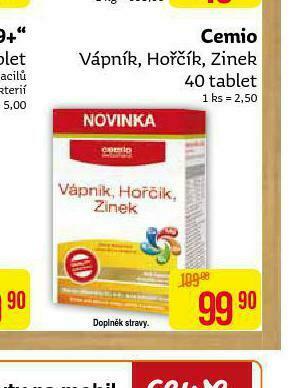 cemio vápník, hořčík, zinek