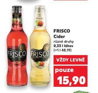 Kaufland Frisco cider nabídka