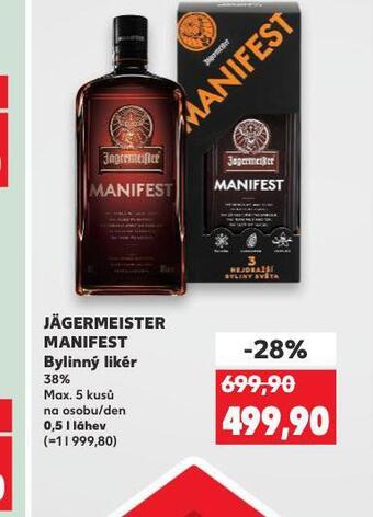 Kaufland Jägermeister manifest bylinný likér nabídka