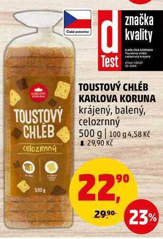 Penny Market Toustový chléb karlova koruna, 500 g nabídka