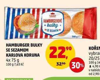 Penny Market Hamburger bulky se sezamem karlova koruna, 4x 75 g nabídka