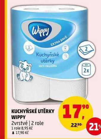 Penny Market Kuchyňské utěrky wippy, 2 role nabídka
