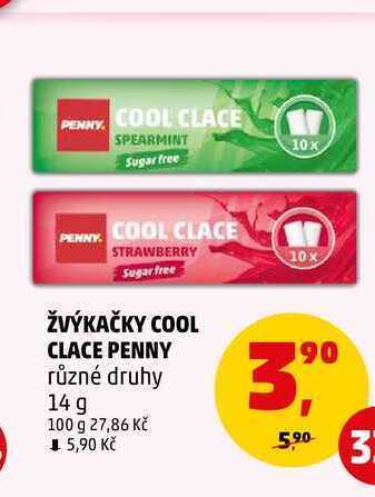 Penny Market Žvýkačky cool clace penny, 14 g nabídka