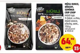 Penny Market Müsli ovoce, ořechy, semínka crip crop, 750 g nabídka