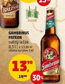 Penny Market Gambrinus patron, 0,5 l nabídka