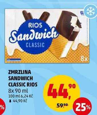 Penny Market Zmrzlina sandwich classic rios, 8x 90 ml nabídka