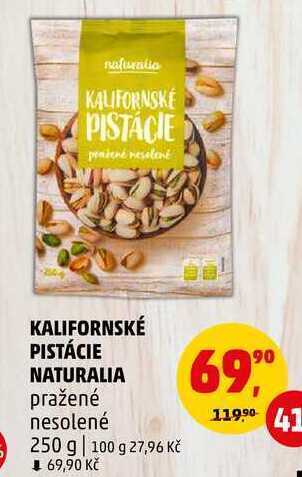 Penny Market Kalifornské pistácie naturalia pražené nesolené, 250 g nabídka