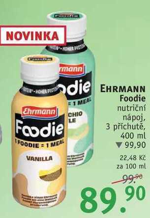 Rossmann Ehrmann foodie nutriční nápoj, 400 ml nabídka