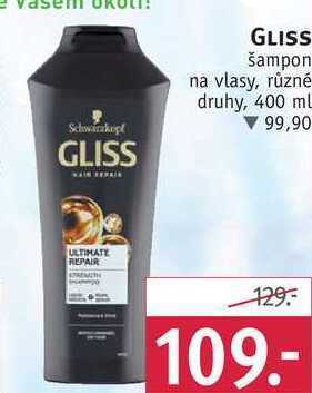 Rossmann Gliss šampon na vlasy, 400 ml nabídka