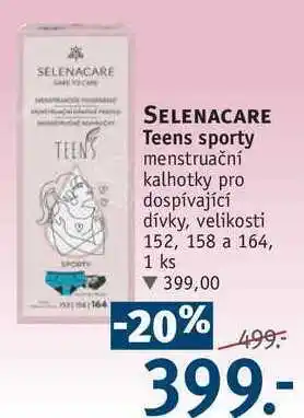 Rossmann Selenacare teens sporty menstruační kalhotky nabídka