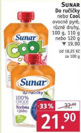 Rossmann Sunar do ručičky nebo cool ovocné pyré, 100 g, 110 g nebo 120 g nabídka