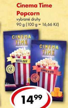 CBA Cinema time popcorn, 90 g nabídka