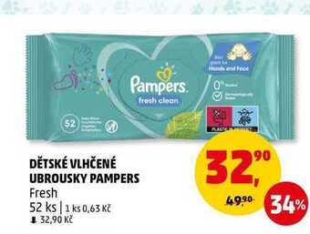 Penny Market Dětské vlhčené ubrousky pampers fresh, 52 ks nabídka