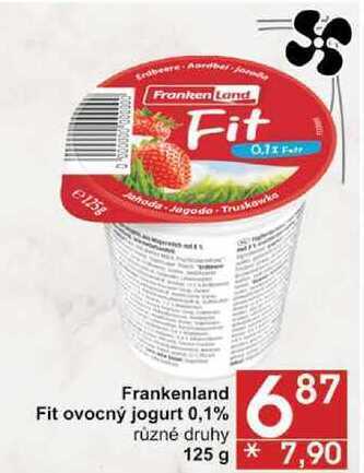 Jip Frankenland fit ovocný jogurt 0,1% různé druhy, 125 g nabídka