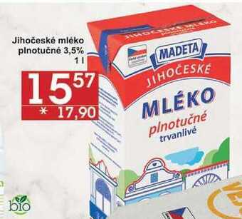 Jip Jihočeské mléko plnotučné 3,5%, 1 l nabídka
