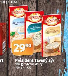Coop Président tavený sýr nabídka