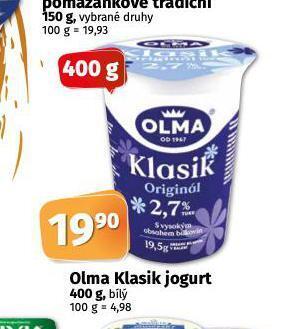 Coop Olma klasik jogurt nabídka