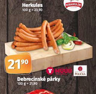 Coop Debrecínské párky nabídka