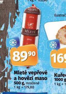 Coop Mleté vepřové a hovězí maso nabídka