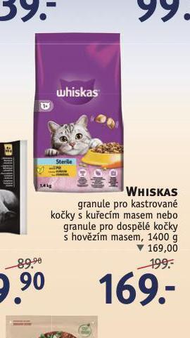 Rossmann Whiskas granule pro kočky nabídka