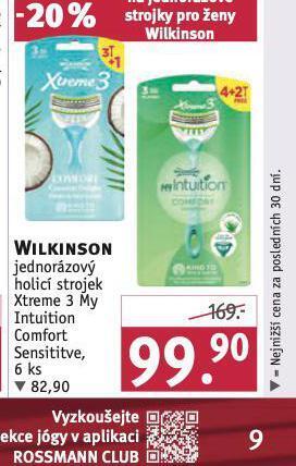 Rossmann Wilkinson jednorázový holicí strojek nabídka