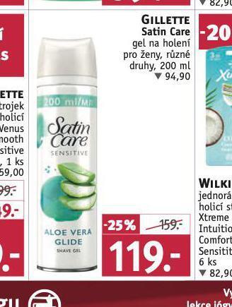 Rossmann Gillette satin care gel na holení nabídka