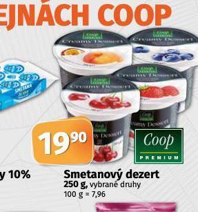 Coop Smetanový dezert nabídka