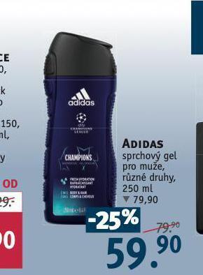 Rossmann Adidas sprchový gel nabídka