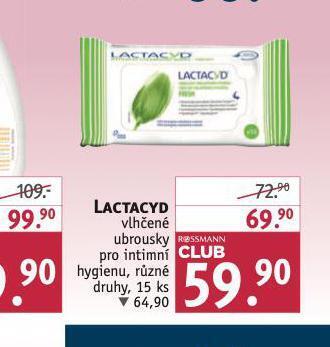 Rossmann Lactacyd vlhčené ubrousky nabídka