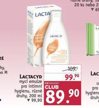 Rossmann Lactacyd intimní mycí emulze nabídka