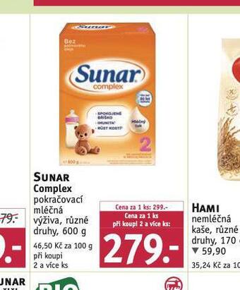Rossmann Sunar complex pokračovací kojenecká výživa nabídka