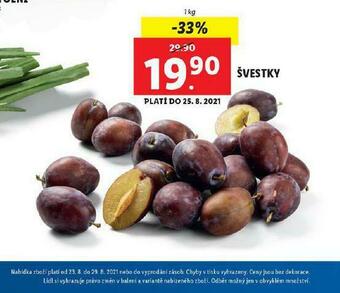 Lidl Švestky nabídka