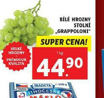 Lidl Bílé hrozny stolní nabídka