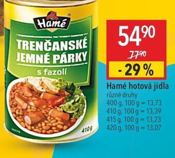 Globus Hamé hotová jídla nabídka