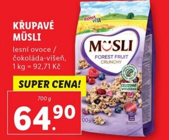 Lidl KŘUPAVÉ MÜSLI nabídka