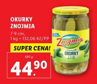 Lidl OKURKY ZNOJMIA nabídka